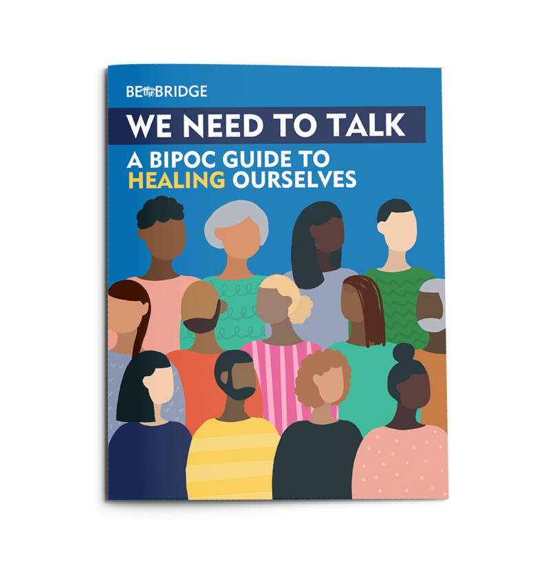 The cover image of people of various hues representing Black, Indigenous, and people of color groups including the Title, We Need to Talk: A BIPOC Guide to Healing Ourselves